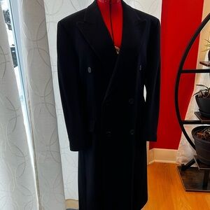 Men’s Dark Navy wool overcoat